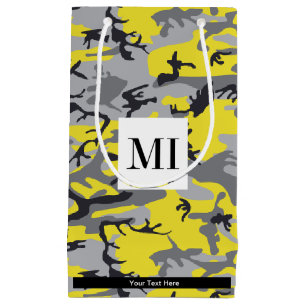 Petit Sac Cadeau Camo jaune et gris, Camouflage, Militaire, Armée