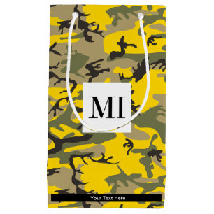 Petit Sac Cadeau Camo jaune et vert, Camouflage, Militaire, Armée