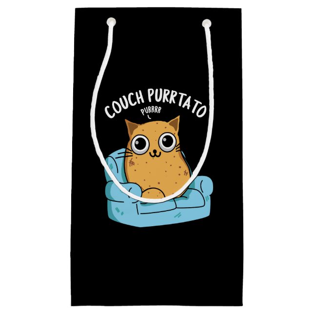 Petit Sac Cadeau Canapé Purtato Funny Potato Pun Dark BG (Devant)