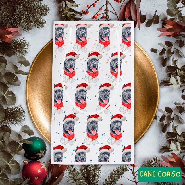 Petit Sac Cadeau Cane Corso Chien race Étoiles de Noël (Créateur téléchargé)