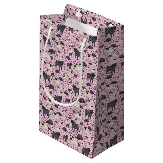 Petit Sac Cadeau Carlins en rose (Devant Angle)
