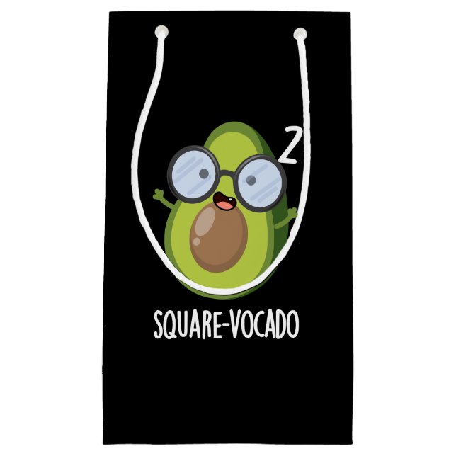 Petit Sac Cadeau Carré-vocado Drôle Avocado Pun Dark BG (Devant)