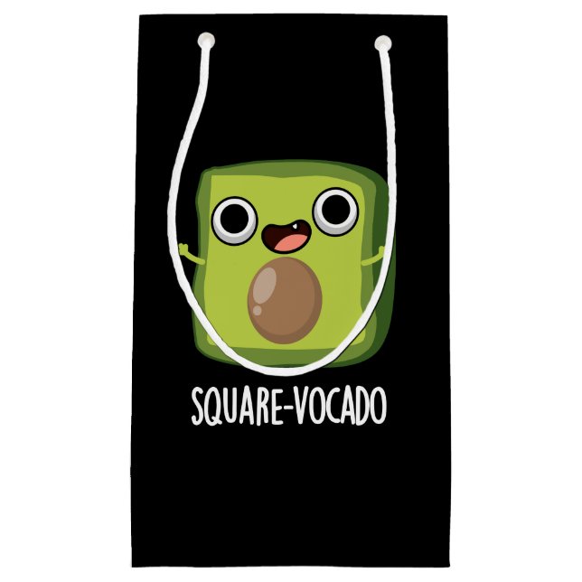 Petit Sac Cadeau Carré-vocado Drôle Avocado Puns Dark BG (Devant)
