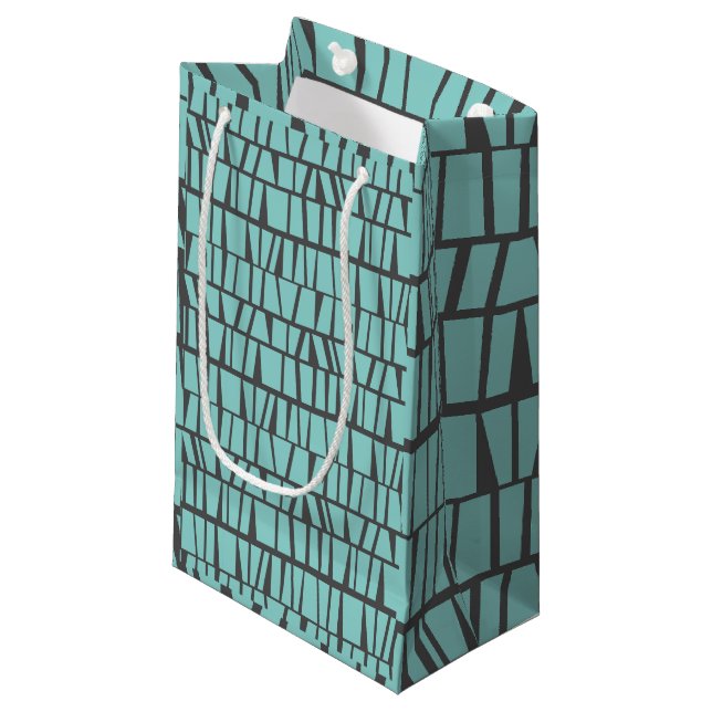 Petit Sac Cadeau Carreaux bleus (Devant Angle)