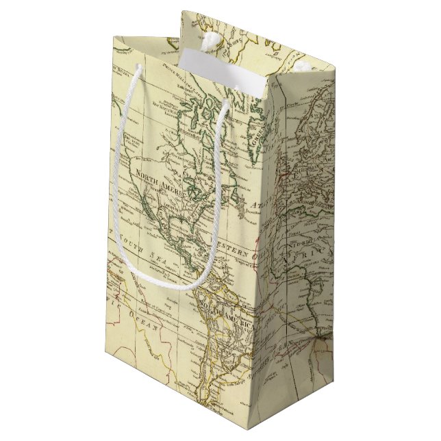 Petit Sac Cadeau Carte 5 du monde (Dos Angle)