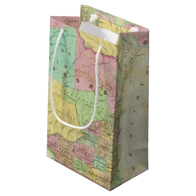 Petit Sac Cadeau Carte de l'état du Michigan (Dos Angle)