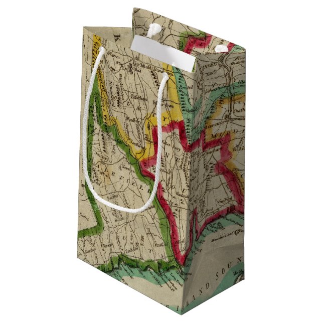Petit Sac Cadeau Carte du Connecticut (Dos Angle)