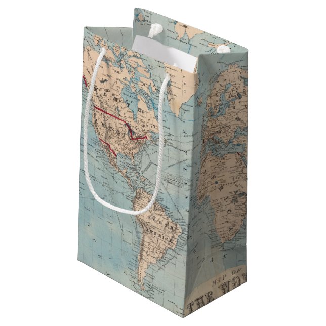 Petit Sac Cadeau Carte du monde sur la projection de Mercator (Dos Angle)