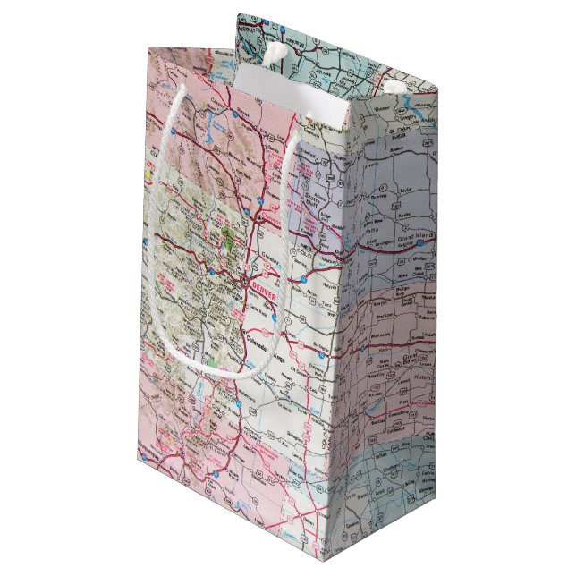 Petit Sac Cadeau carte routière (Dos Angle)
