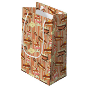Petit Sac Cadeau Carte vintage avec un dessert de fraise