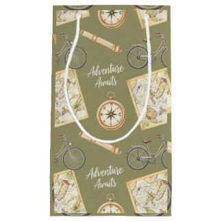 Petit Sac Cadeau Cartes, bousses et vélos par Natasha Us