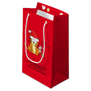 Petit Sac Cadeau Cat Christmas Drôle Cartoon Mouse mignonne