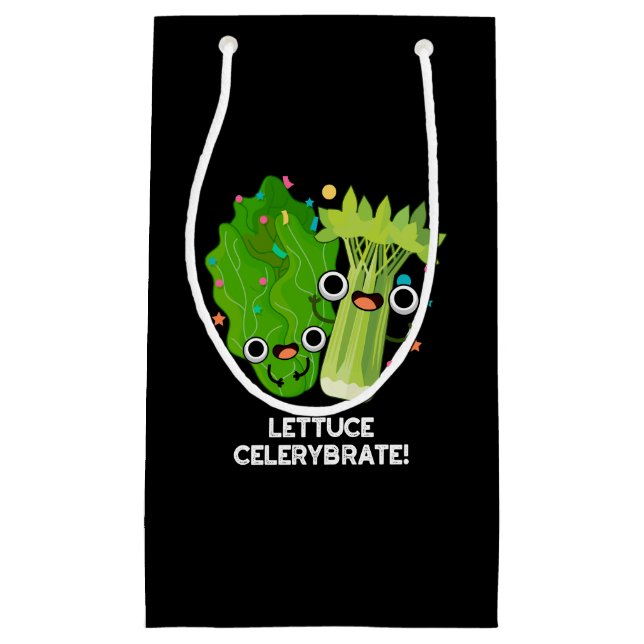 Petit Sac Cadeau Celerybrate de laitue Funny Veggie Pun Dark BG (Devant)