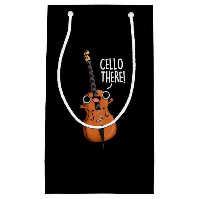 Petit Sac Cadeau Cello There Funny Music Pun Dark BG (Devant)
