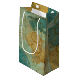Petit Sac Cadeau Cercles bleus et jaunes