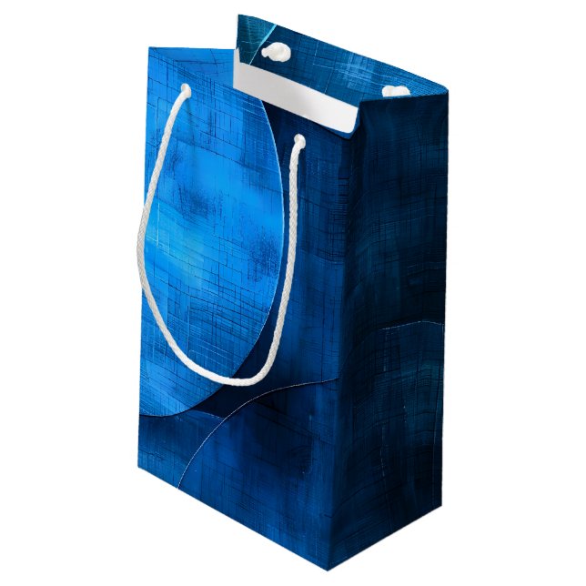 Petit Sac Cadeau Cercles de lune bleue (Dos Angle)