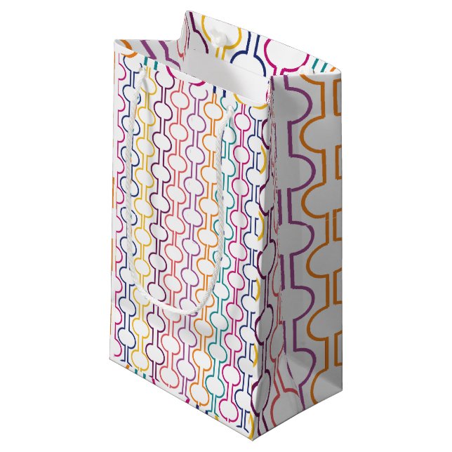 Petit Sac Cadeau Cercles ouverts colorés (Devant Angle)