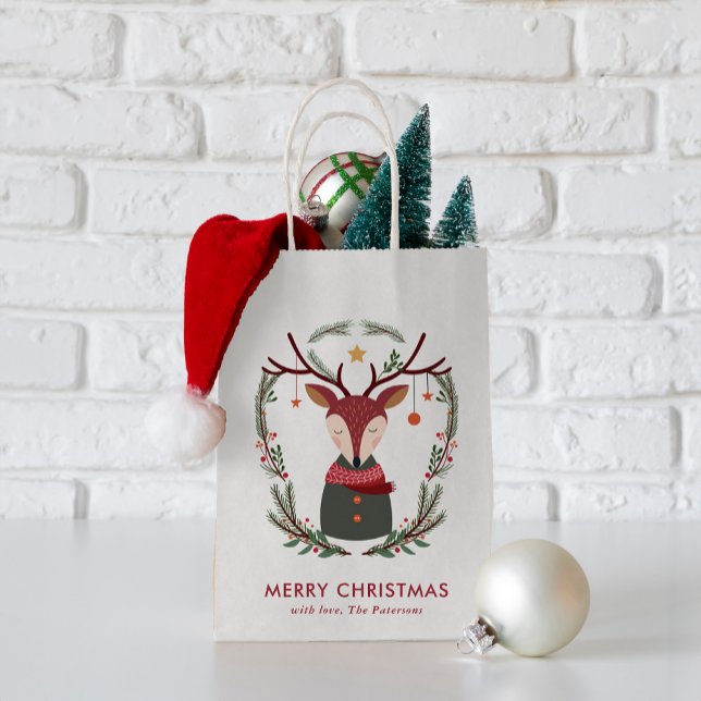 Petit Sac Cadeau Cerf de Fête (Créateur téléchargé)