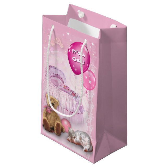 Petit Sac Cadeau C'est une fille ! (Devant Angle)