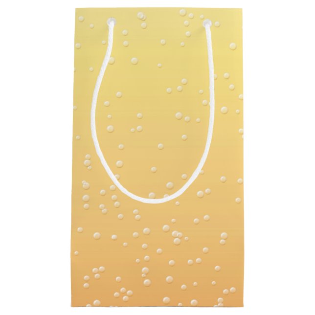Petit Sac Cadeau Champagne avec de minuscules bulles (Devant)
