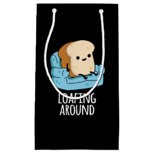 Petit Sac Cadeau Chargement Autour De Drôle Pain Pun Foncé BG