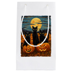 Petit Sac Cadeau Chat noir Halloween Amoureux de les chats Starry N