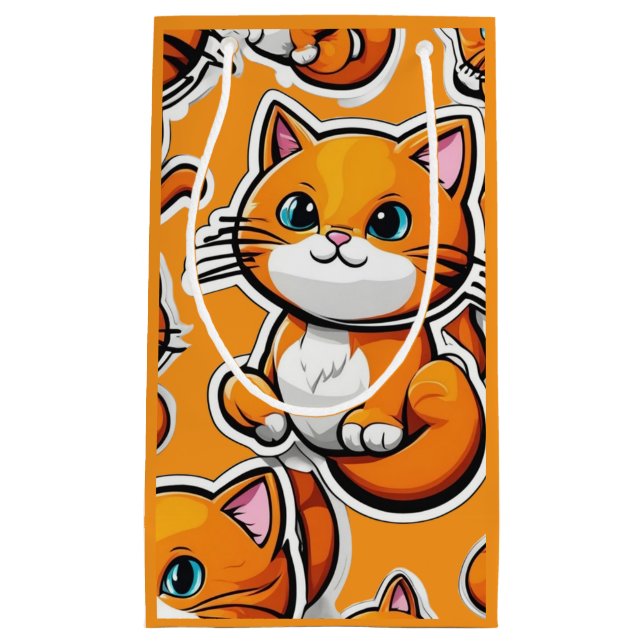 Petit Sac Cadeau Chaton Orange Purdy (Devant)