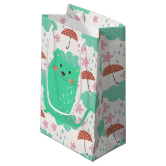 Petit Sac Cadeau Chats en pluie