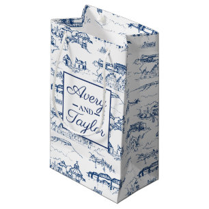 Petit Sac Cadeau Chattanooga Toile Marine et Mariage blanc