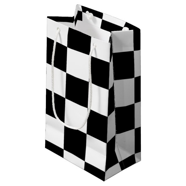 Petit Sac Cadeau Checkered classique je saigne emballant le blanc (Devant Angle)