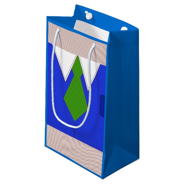 Petit Sac Cadeau Chemise bleue et Cravate (Devant Angle)