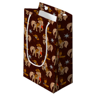 Petit Sac Cadeau Cheval cool cowboy sheriff carrelé