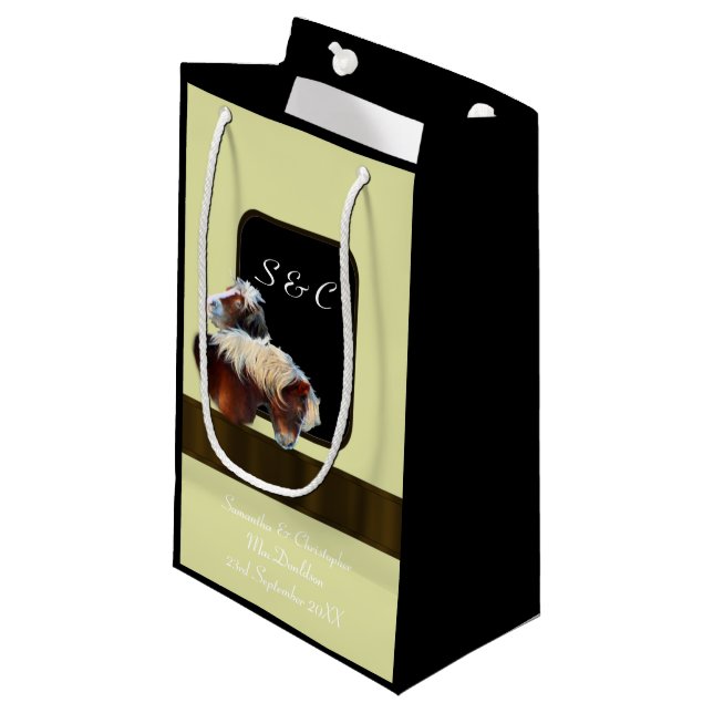 Petit Sac Cadeau Cheval et poney équestre thème (Devant Angle)