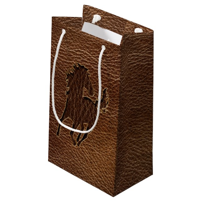 Petit Sac Cadeau Cheval simili cuir (Dos Angle)