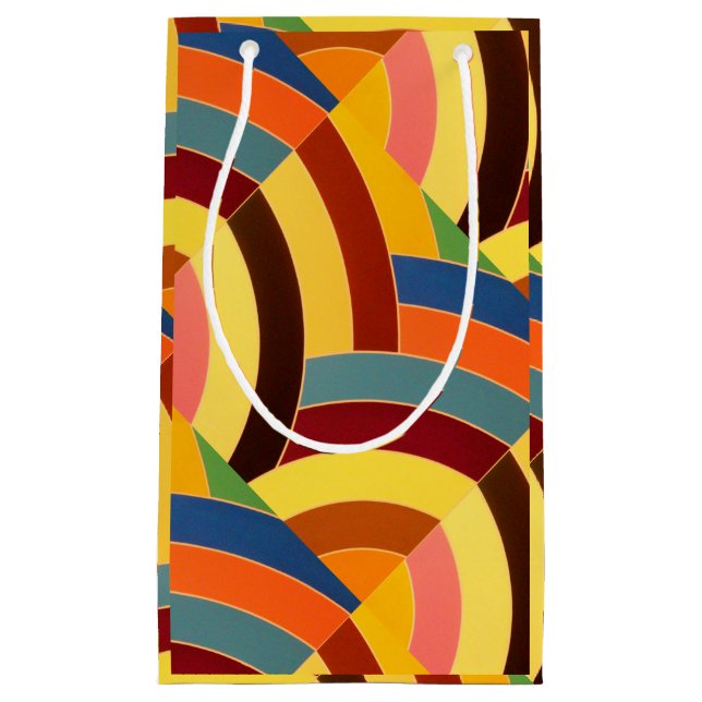 Petit Sac Cadeau chevrons multicolores modernes et chics (Devant)