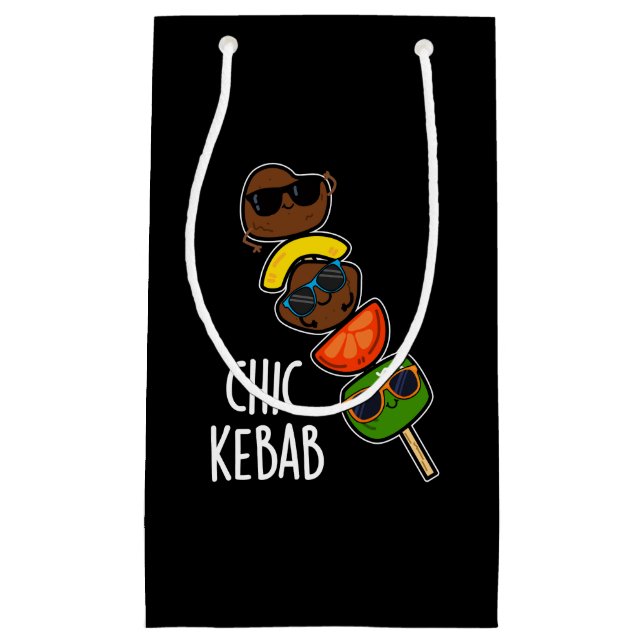Petit Sac Cadeau Chic Kebab Funny Shish Kebab Pun Dark BG (Devant)