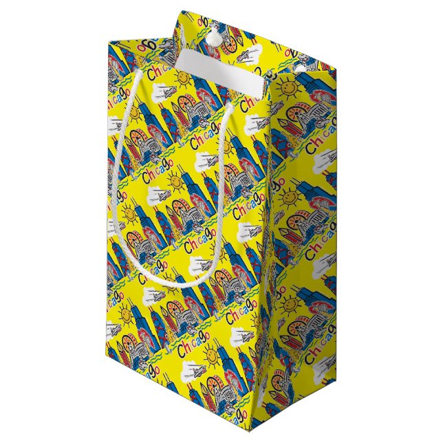 Petit Sac Cadeau Chicago Kids Skyline (Devant Angle)