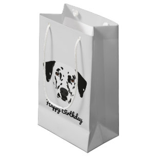 Petit Sac Cadeau Chien dalmate à points noirs