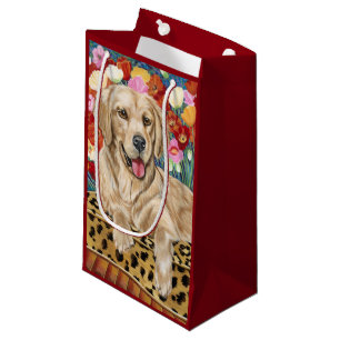 Petit Sac Cadeau Chien d'arrêt de garçon d'or