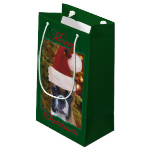 Petit Sac Cadeau Chien de boxeur de Noël