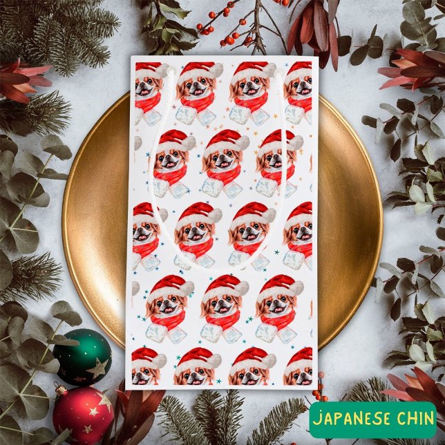 Petit Sac Cadeau Chien japonais race Étoiles de Noël (Créateur téléchargé)