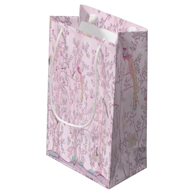 Petit Sac Cadeau Chinoiserie rose (Dos Angle)