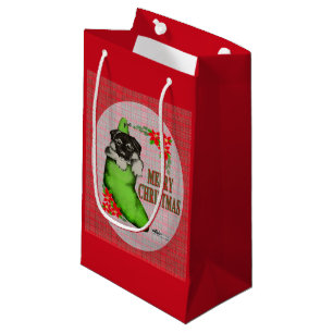 Petit Sac Cadeau Chiot de Joyeux Noël