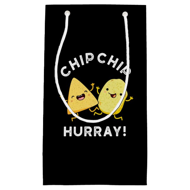 Petit Sac Cadeau Chip Chip Hooray Drôle Happy Crisps Pun Dark BG (Devant)