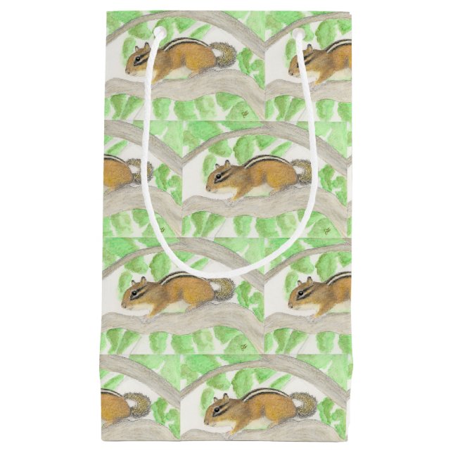 Petit Sac Cadeau Chipmunk dans l'arbre Apple (Devant)