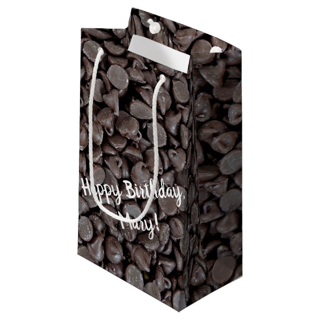Petit Sac Cadeau chips chocolat d'anniversaire (Devant Angle)