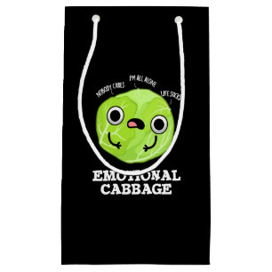 Petit Sac Cadeau Chou émotionnel drôle Veggie Pun Dark BG