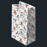 Petit Sac Cadeau Christmas Snowman White<br><div class="desc">Ce sac cadeau blanc présente un adorable motif bonhomme de neige. Idéal pour les enfants de tous âges. Cette conception contient A.I.</div>
