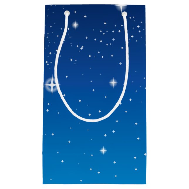 Petit Sac Cadeau Ciel nocturne étoilé bleu profond (Devant)