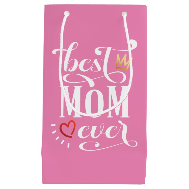 Petit Sac Cadeau Citation de la meilleure maman pour la Fête des mè (Devant)